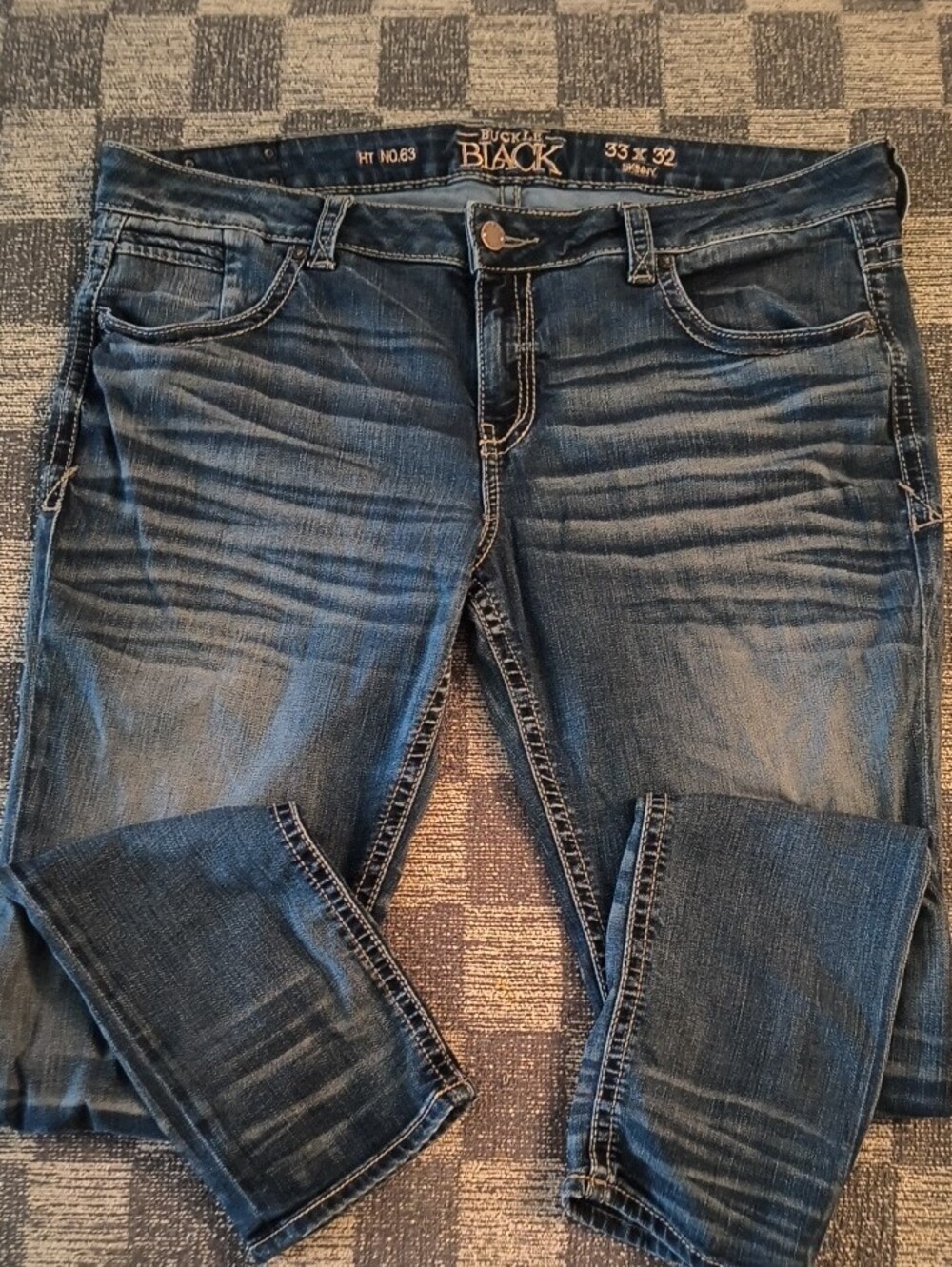 Buckle Black No. 63 Blue Denim Jeans 33 X 32 Skinny Y2K